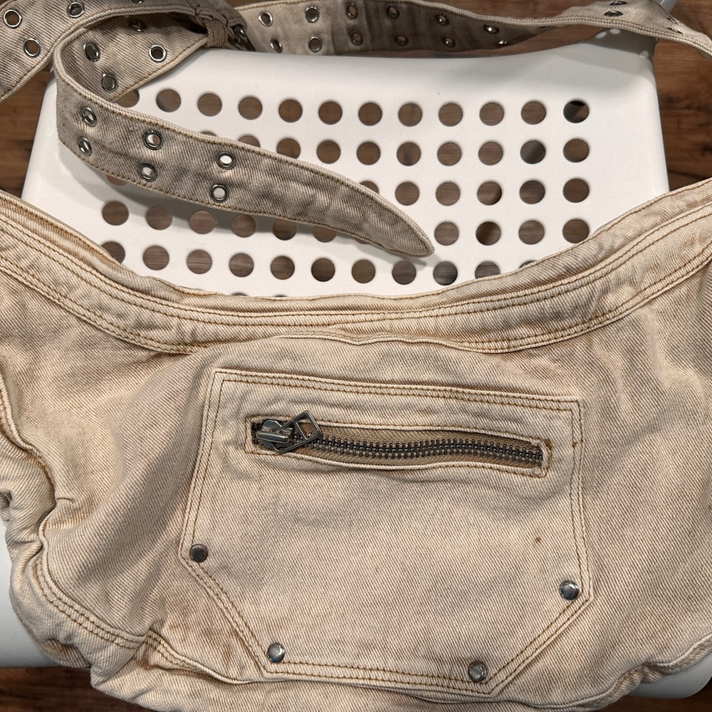 BDG Cream Women's Bag with Silver Accents y2k